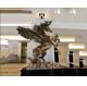 Surface Painted Antique Bronze Statue , Indoor Metal Sculptures Hotel Decoration