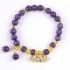 8mm Crystal Purple Cat Eye Bead Polished Gemstone Stretch Bracelets