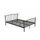 Glossy Finish Iron Bed Frame Double Style Contemporary Anti Tilt Mechanism