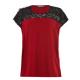 Black Flower Lace Ladies Fashion Tops Round Neck Short Sleeve For Summer