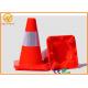 18 Inch Pvc Traffic Safety Cones With Reflective Collars , Base Size 28*28cm