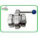 Sanitary Hygienic Pull Rod Manual Butterfly Valves With Union Connection Ends