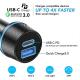 5V 3A Output 38W Dual USB Car Charger Black PD3.0 Power Adapter