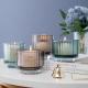 Unique Design Candle Holder Vertical Striped Home Decoration Candle Container Amber Blue Pink