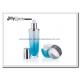 PMMA Gradient Blue Empty Makeup Containers For Lotion with Lid Bright Silver Plating