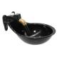 cast iron drinking bowl with tube valve, 1.8L, black color, enameled