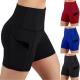 High Waisted Black Sports Shorts For Women Tummy Control Gym Tight Leggings Side Pocket