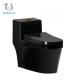 ISO Anti Blocking Black One Piece Toilet Bowl Single Piece Western Commode