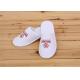 Logo Printed White Color Disposable Hotel Slippers For Womens / Mens / Kids