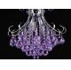 Energy Saving 110V 9.5KG Purple Color 400*420mm Crystal Candle Chandelier