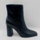 Waterproof Womens Leather Dress Boots Casual Black Square Toe Ankle Boots
