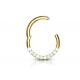 Piercing Hinged 14k Gold Clicker Hoop 1.2mm×10mm With White Opal