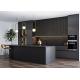 5m Blum Black Modern Design Modular Kitchen Cabinets With Wall Cabinet Wine Rack