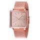 Stainless Steel Square Dial Watch Stylish Simple Mesh Belt 32mm Case