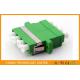 SM 9/125 um Fiber Optic Adapter LC / APC , Optical Fibre Adapter Green Quad 4 Way