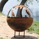 1000mm Outdoor Corten Steel Round Fire Pit For Wood Manual Ignition