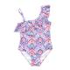 Girl's Swimwear one piece swimsuit flower print  one shoulder swimwear one piece swimsuit