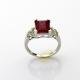 Women Fashion Jewelry 925 Silver Ring 8mmx10mm Ruby Cubic Zircon(JY022)