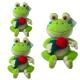 Non - Toxic Stuffed Frog Toy Embroidery Logo Customized Color Soft Feeling
