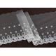 Floral Embroidery Nylon Lace Trim With Cotton Fiber For Bridal Dress Ribbon