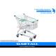 Strong Structure Supermarket Shopping Trolley With Green Plastic Baby Seat