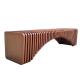 Sliced WPC Outdoor Metal Bench Begonia Wooden Waiting Room Benches