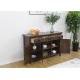 Natural Black Wood Storage Cabinet , Solid Wood Family Room Storage Cabinets