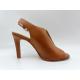 Tan High Heel Open Toe Sandals #6 - #11 Genuine Leather Womens Sandals SGS