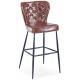 Breathable PU Black Painted Frame Kitchen Bar Stool