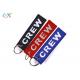 Custom Remove Before Flying Keychains Embroidered Double Sided Key Tag