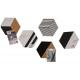 500pcs Painted Cork Board Hexagon Tiles Black White Eco Friendly