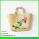 LUDA fashion straw beach handbags cute wheat straw tote bag with floral