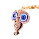 Owl Personalized Bling Wristlet Keychain 50mm Irregular Shaped