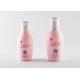 Matted Pink 200ml PET PCR Plastic Cosmetic Bottle With White ABS Cap