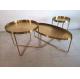 Golden Metal Side Tea Table Coffee Table D60xH50cm 201 Stainless steel