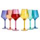 Colored Stemmed Reusable Plastic Wine Glasses Acrylic BPA Free Plastic Wine Goblet