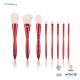 Red Plastic Handle Professional Makeup Brush Kits Aluminium Ferrule Cosmetic Brush Set