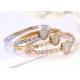 Stainless steel Roman character bracelet titanium steel buckle 18K gold shell crystal inset zircon  jewelry wholesale