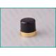 Black 24/415 PP Plastic Bottle Screw Caps Glossy Finish With Gold Line