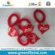 Promotional Solid Red Wrist Coil Strap W/Heart Number Tag