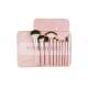 Pink Promotional Gift Travel Size Makeup Brushes 10 PCS PU Leather Case