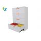 Four Drawer Office Lateral File Cabinets Metal Storage Cabinet 1330mm Height