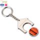 Fashion Printing Trolley Key Ring , Round Domed Sticker Keychain With Coin Holder