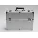 Silver Lockable Aluminum Storage Box , Double Door Open Aluminium Tool Case