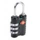 TSA 3-digit travel bag zinc alloy lock