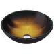 Bathroom Tempered Glass Vessel Sink Gradient Brown Round Wash Basin Bowl