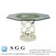 After eight round dining table with octogonal shaped glass top