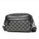 Men's Casual Checkered Messenger Bag Waterproof Dacron Lining and Fashionable Design