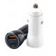 48W Dual-Port USB-C Car Charger,12-24V DC Input ABS+PC Fireproof