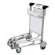 Stable Aluminum Airport Luggage Cart For Travellers Train Stations Plastic Handle